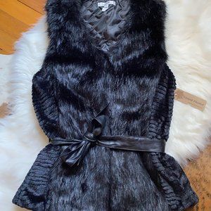 FAUX Fur Vest with belt